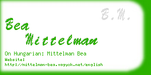 bea mittelman business card